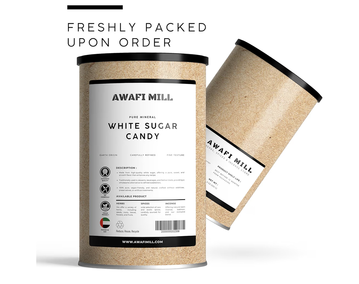 AWAFI MILL Sugar Candy | Crystal Rock Sugar | Mishri for Beverages and Desserts - 500 g | 17.6 Oz