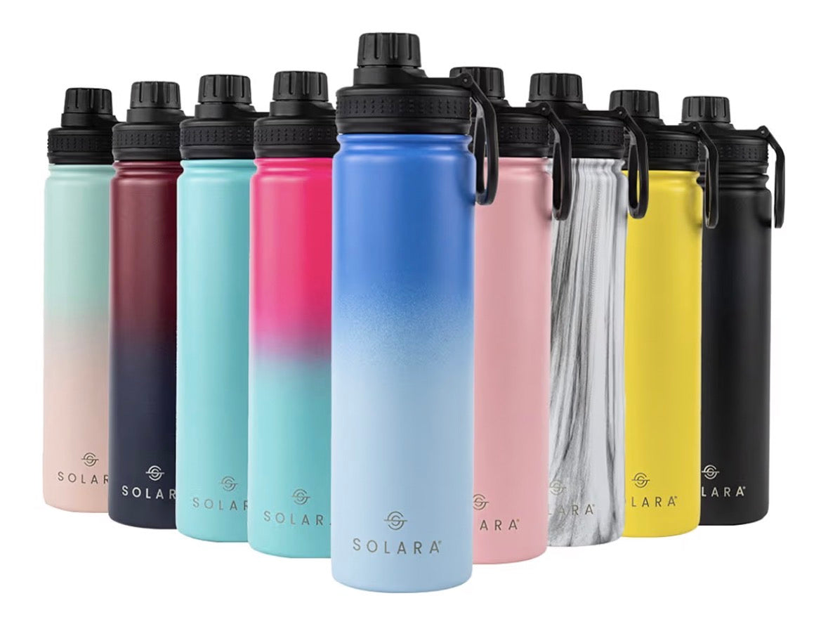 SOLARA Insulated Bottle 650ml, Hot Water Bottle, Thermosteel Water Bottle for Travel, Home, Office, School, Gym, Adults, Water Bottle Hot and Cold, Sipper Bottle, Blue Wave