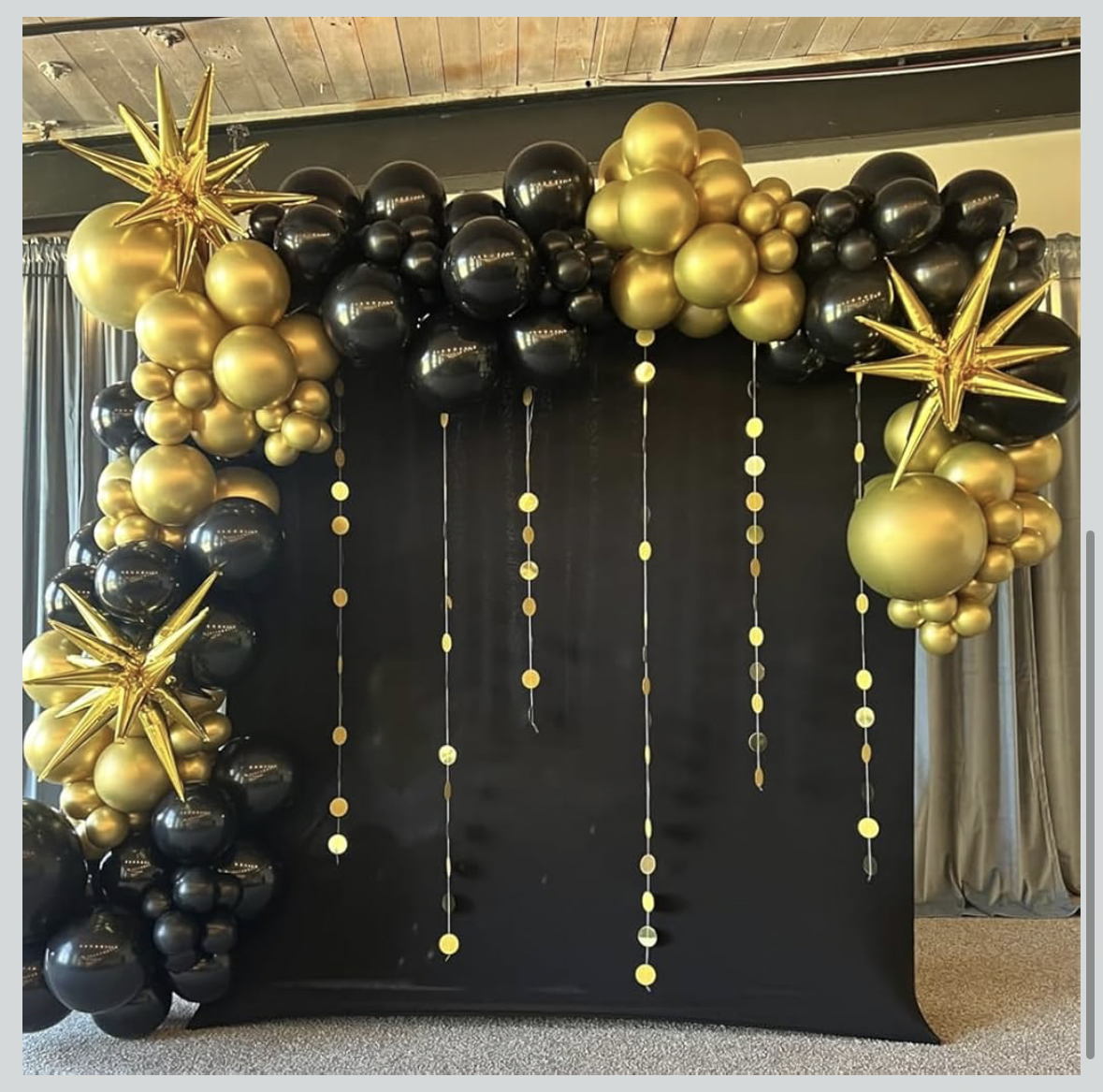 Black and Gold Balloon Garland Arch Kit, 140PCS Black Gold Confetti Balloons Arch Kit 5 10 12 18 Inch Different Sizes Latex Balloons for Graduation Birthday New Year Anniversary Party Decorations