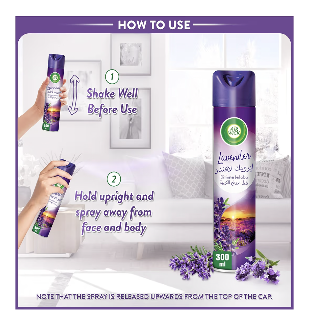 Air Wick Aerosol, Lavender Scent, 300ml, Pack of 3 Pcs