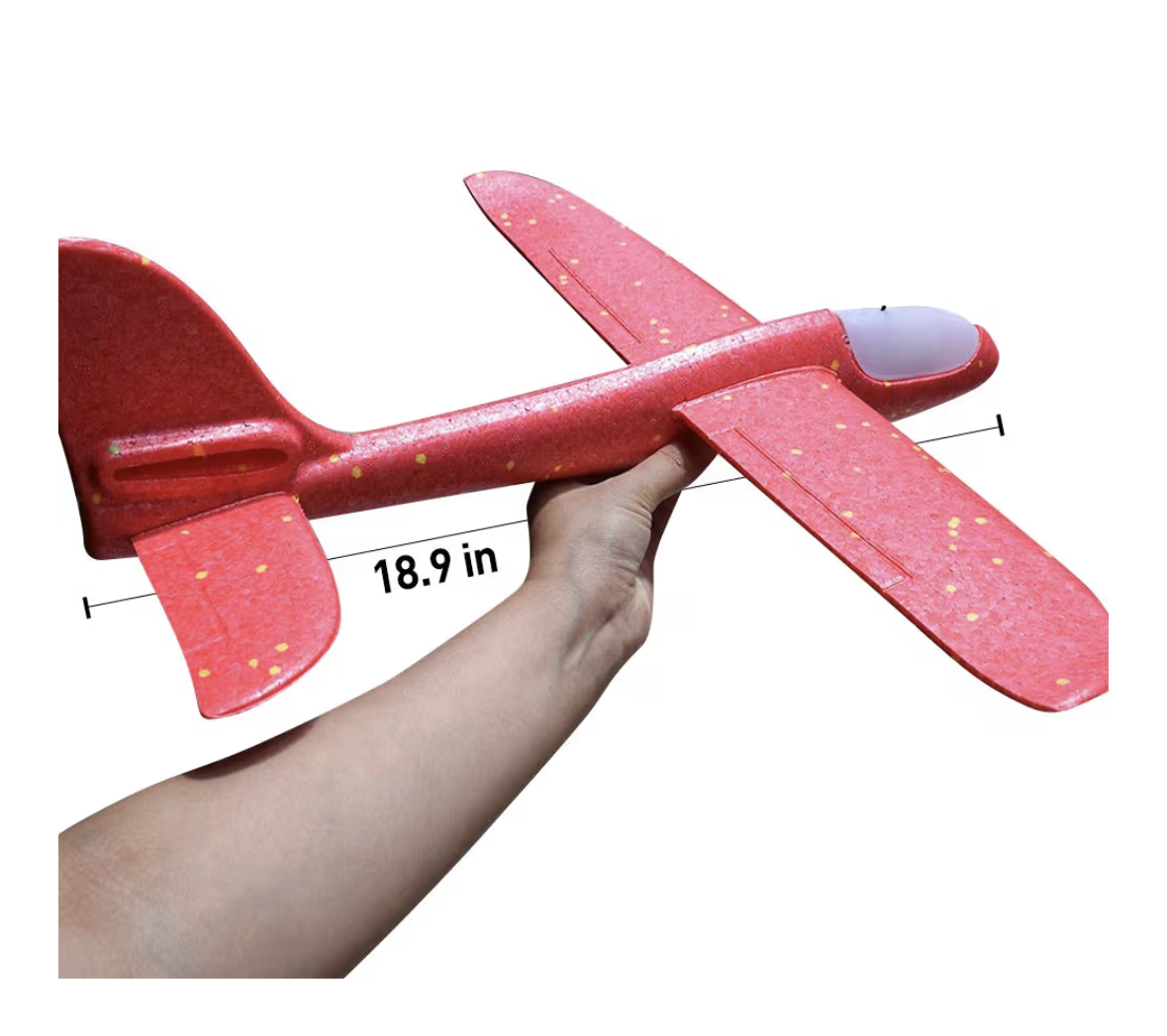 SHOWAY Flying Glider Planes With Flash LED Light 18.9" Foam Flight Mode Throwing Air Plane Aerobatic Airplane Outdoor Sport Game Toys Gift for Kids 3 4 5 6 7 Year Old Boy Green
