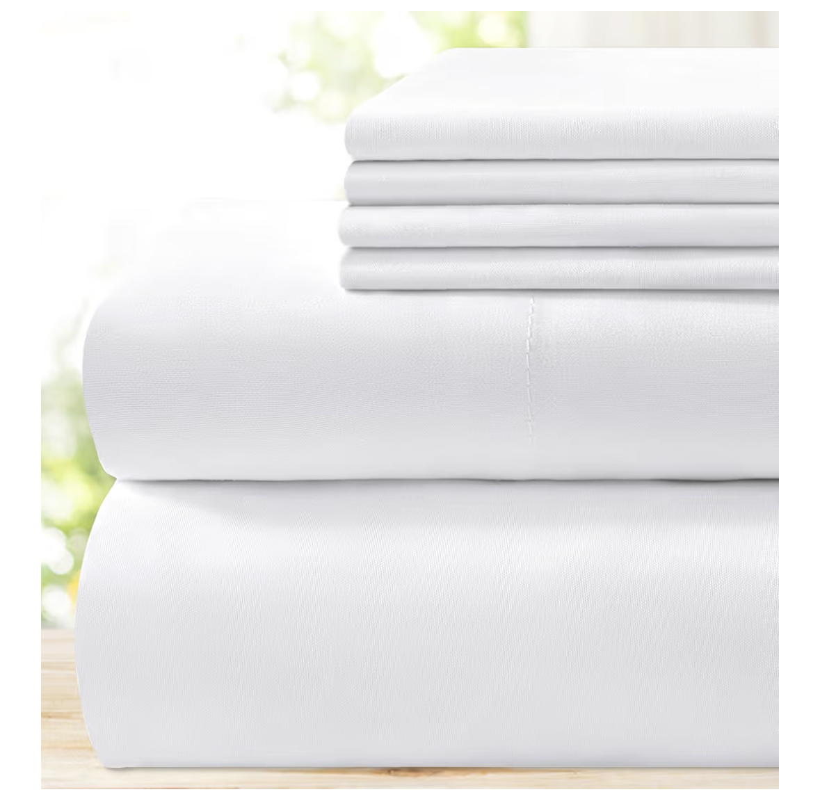 BYSURE Hotel Luxury Bed Sheets Set 6 Piece(Queen, White) - Super Soft 1800 Thread Count 100% Microfiber Sheets with Deep Pockets, Wrinkle & Fade Resistant