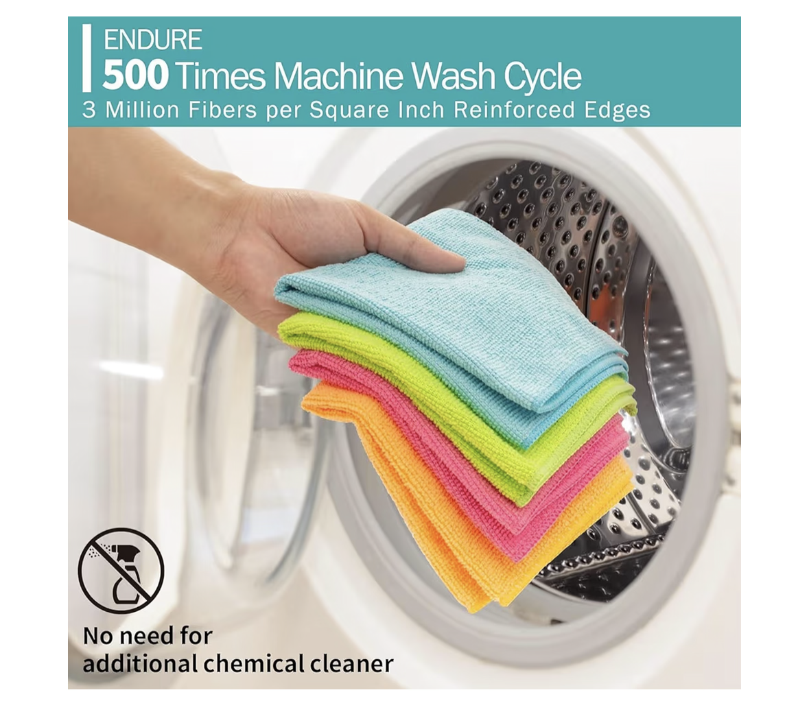 MOMENT 10 Pack Microfiber Cleaning Cloth Reusable and Washable Rags Kitchen Household Cleaning Towels for Dishes, Glass, Counters - Multi-Color (30 x 30cm)