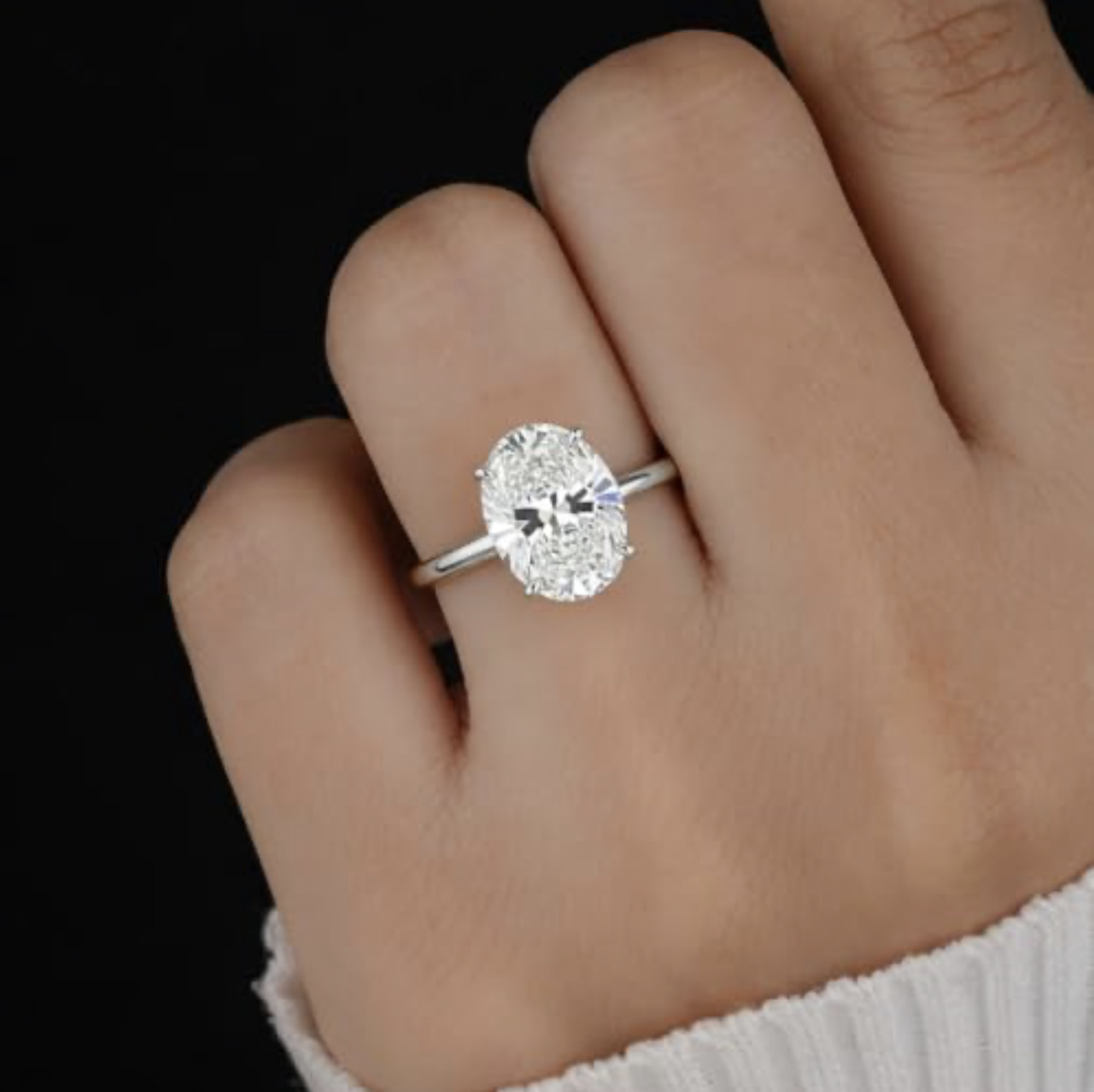 1PC 5CT Sparkle Oval Engagement Wedding Band For Women Sterling Silver Ring Promise Eternity Fine Jewelry Gift