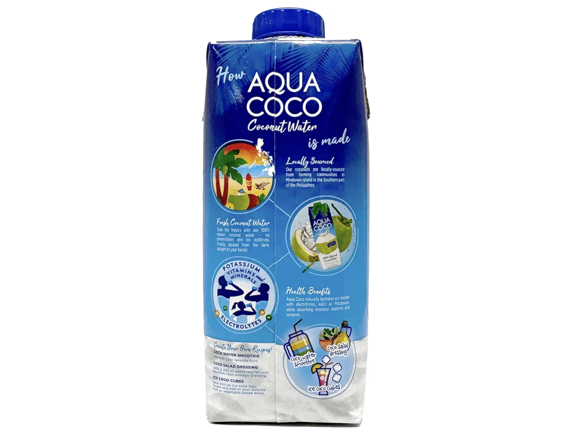 Aqua Coco 100% Natural Coconut Water 330ML Pack of 6, White