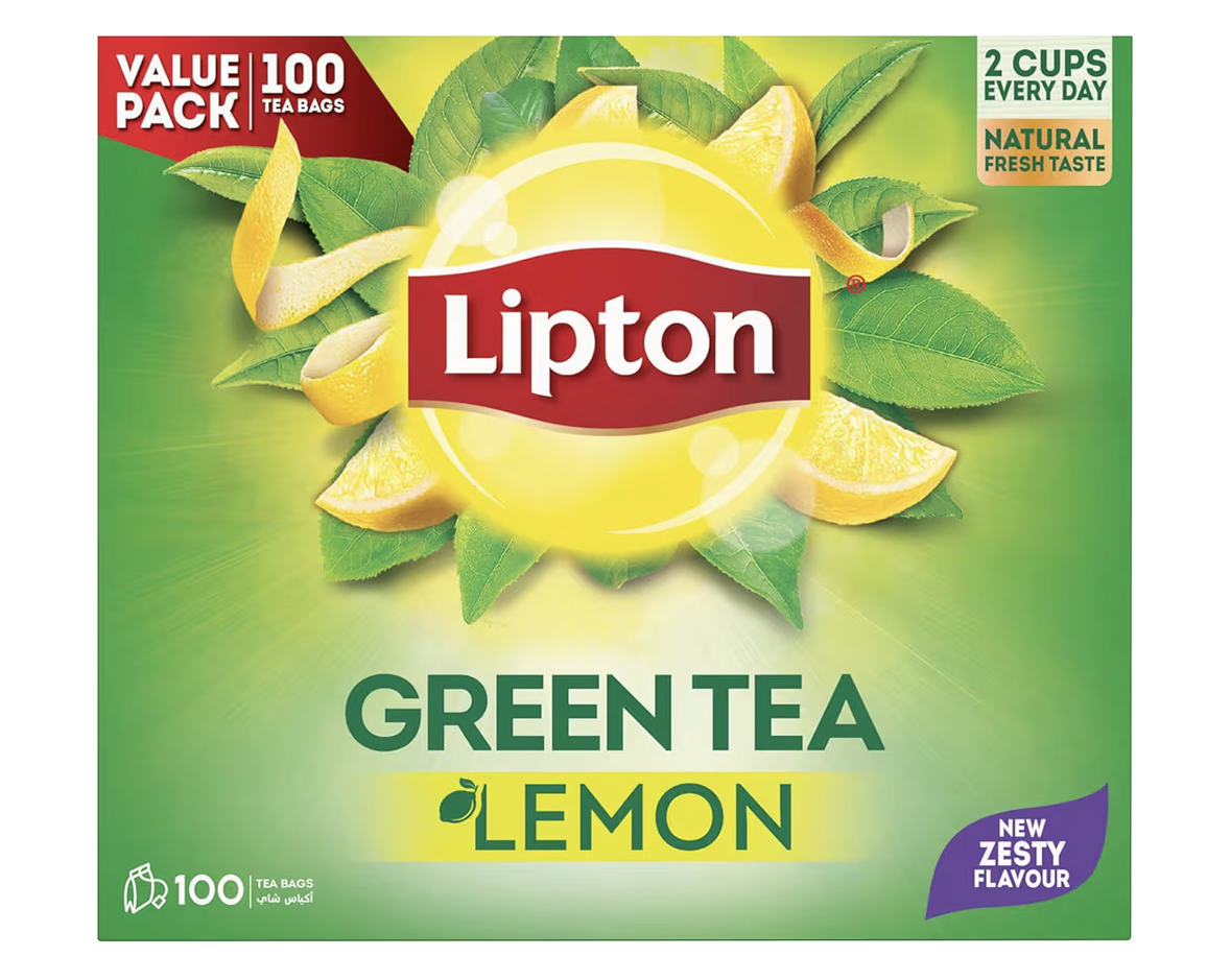Lipton Green Tea Lemon, 100 Lipton Tea Bags, New Improved Tea Formula, Stronger Lemon Flavor, Value Pack