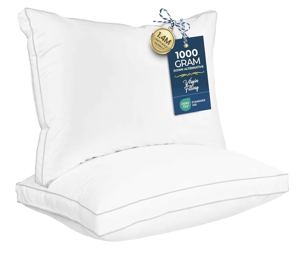 Utopia Bedding Bed Pillows for Sleeping Queen Size (White), Set of 2, Cooling Hotel Quality, Gusseted Pillow for Back, Stomach or Side Sleepers