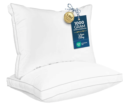 Utopia Bedding Bed Pillows for Sleeping Queen Size (White), Set of 2, Cooling Hotel Quality, Gusseted Pillow for Back, Stomach or Side Sleepers