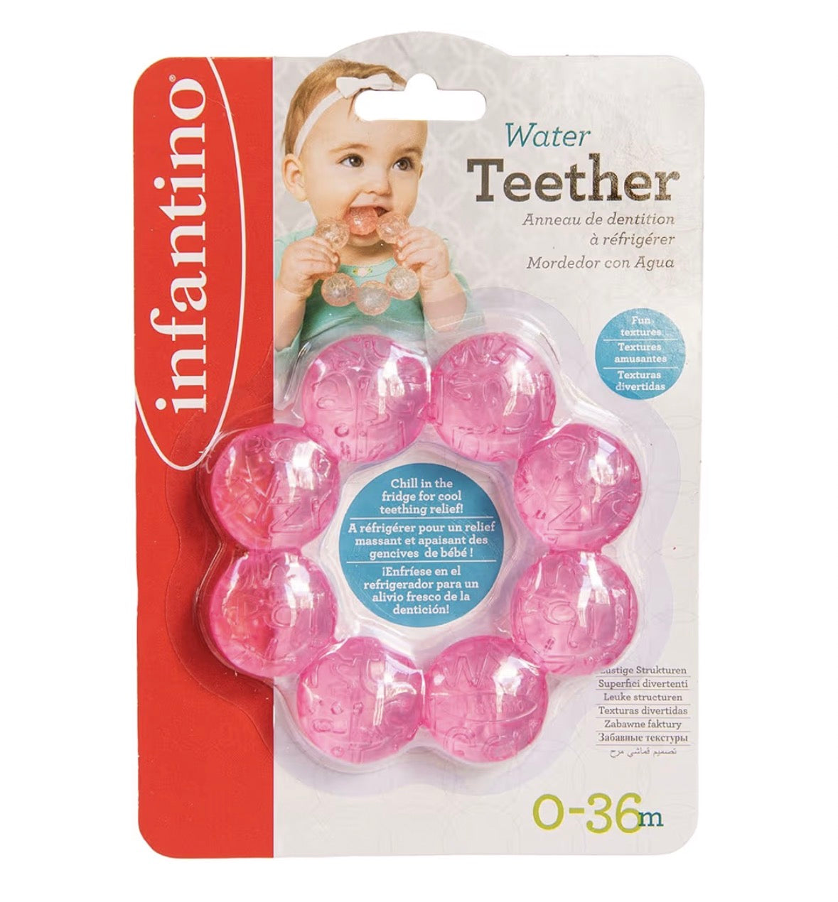 Infantino baby Water Teether |Baby Teething Toy|-Pink