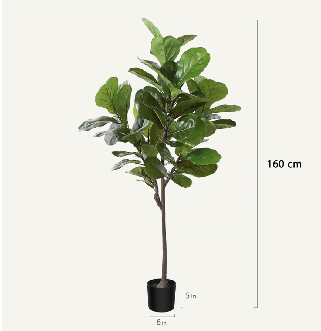 Artificial Ficus tree with Lifelike Leaves,Perfect lifelike Plant for Home Decor and Office Decor Indoor and Outdoor, Garden and Modern Decor Housewarming Gift