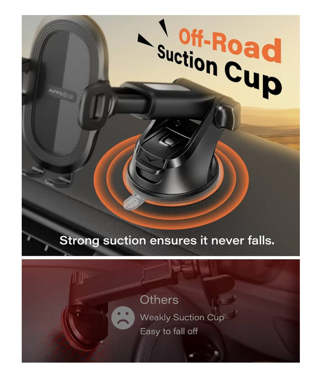 Car Phone Holder Car Holder Mobile Universal 360 Mobile Stand for Car Dashboard Windshield Compatible for 4.7-6.8 iPhone 15/14/13 series Samsung and More