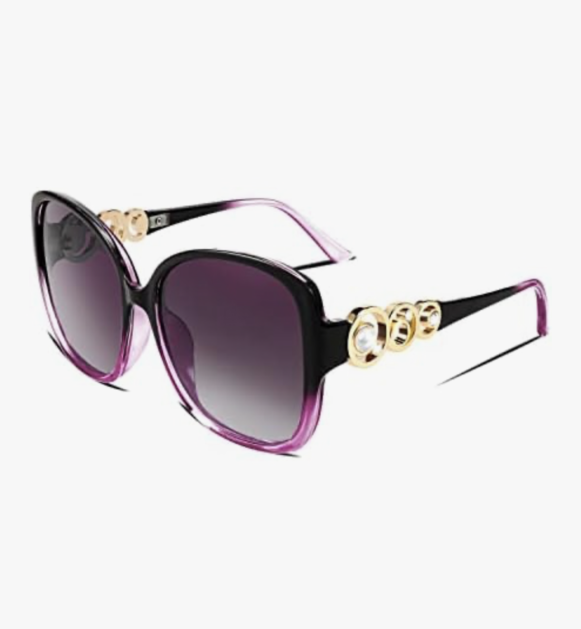 FEISEDY Polarized Fashion Sunglasses Oversized Women Trendy Square Frame with Pearl Sparkling B2821