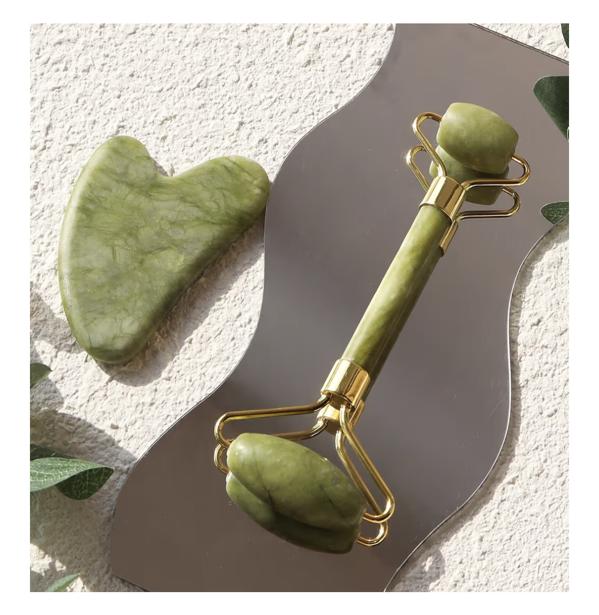 huefull Genuine Jade Roller & Gua Sha Set for Face, Cooling & Firming Effect, Sculpting Tool for Jawline & Skin Care, Self-Care Gifts for Women & Men