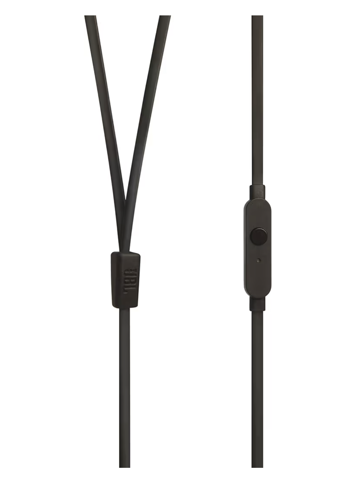 JBL Tune 110 Wired In-Ear Headphones, Deep and Powerful Pure Bass Sound, 1-Button Remote/Mic, Tangle-Free Flat Cable, Ultra Comfortable Fit - Black, JBLT110BLK