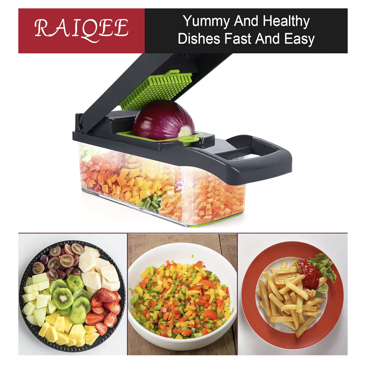 Vegetable Chopper, Onion Chopper, Mandolin Slicer,Pro 10 in 1professional food Choppermultifunctional Vegetable Chopper and Slicer, Dicing Machine, AdjustableVegetable Cutter With Container