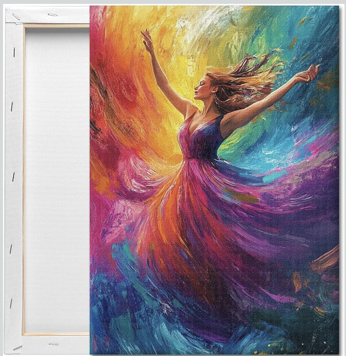 Framed Canvas Wall Art Print, Modern Ready to Hang Home Decor Abstract, Wall Hanging Decor Painting Poster Artwork for Living Room, Bedroom, Bathroom, Gift, Home Decoration 7.8 x 11 Inch D51