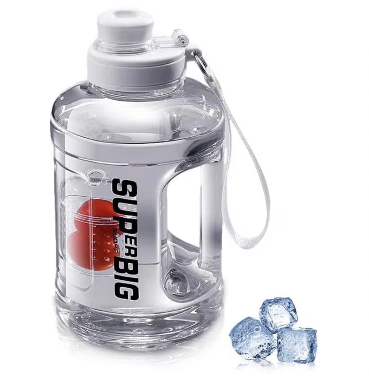 Large Water Bottle Leak-Proof Sports Drink Bottle, 1.6L Motivational Flip Top Water Jug Big Drink Jug Lid 2 Drinking Ways with Removable Straw & Handle for School Outdoor Cycling Fitness Gym Travel