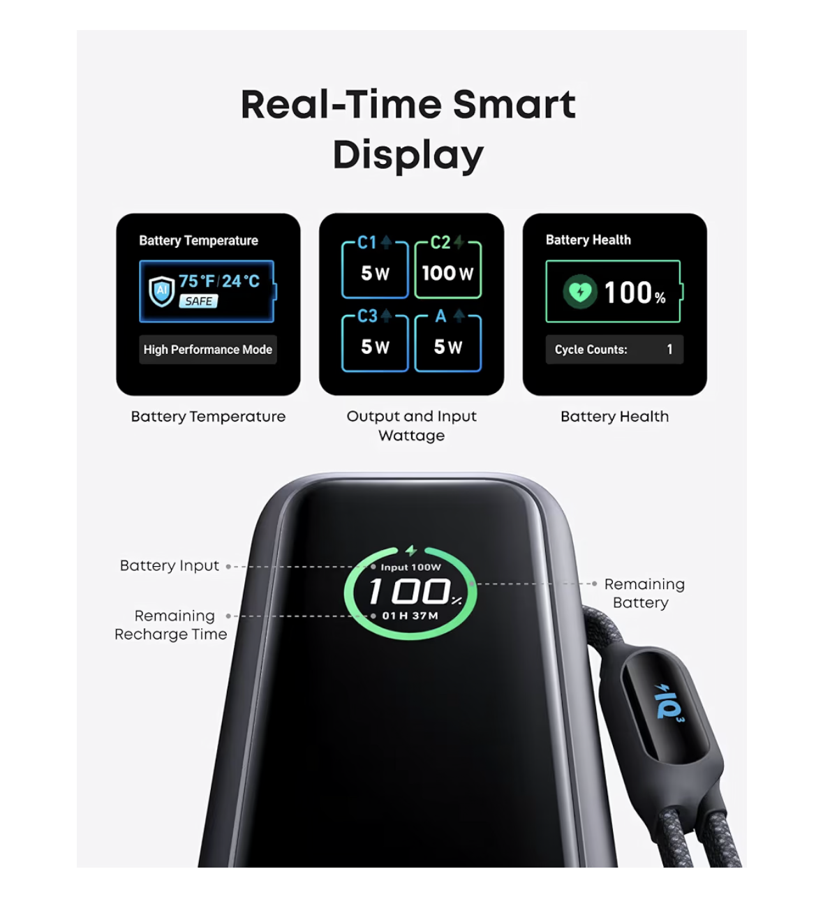 Anker Power Bank 25,000 mah 165W Ultra-Fast Portable Charger for Dual Laptops, Fast Charging Battery Pack with Built-In and Retractable Cables, For iPhone 17/16 Series, Samsung, and More