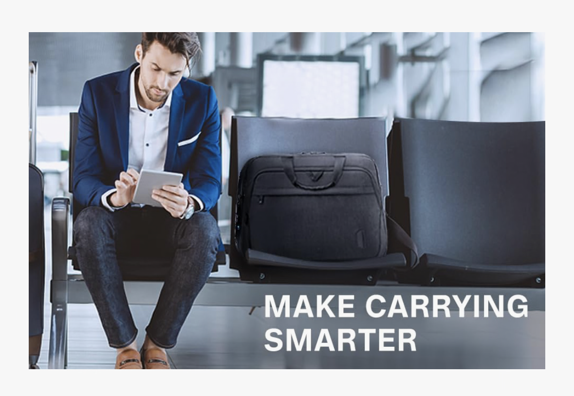 17.3 Inch Laptop Bag (Unisex Adults), Expandable Briefcase for Men Women Anti-Theft Computer Bag