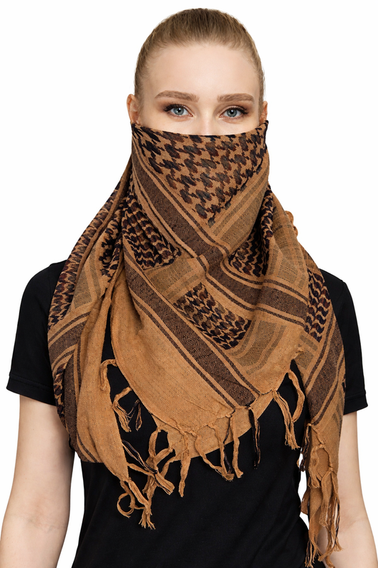KASTWAVE Versatile 100% Cotton Desert Scarf for Men & Women, Dustproof Face Mask & Sunscreen Bandana (43x43 inches) - Perfect for Outdoor Sports