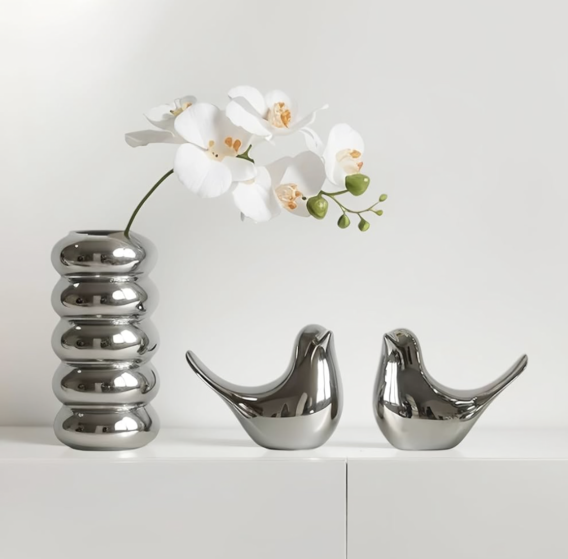 Small Animal Statues 2 Pack, Home Decor Modern Style, Decorative Ornaments for Living Room, Bedroom, Office Desktop, Cabinets