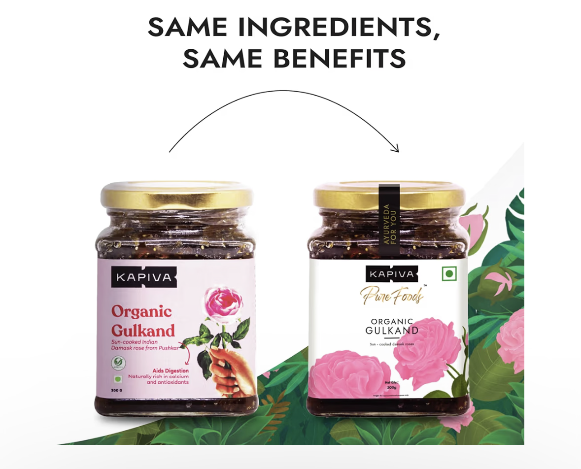 Kapiva Organic Gulkand 300gms (Rose Petal Jam) | 100% Natural | Sun-Cooked Damask Roses