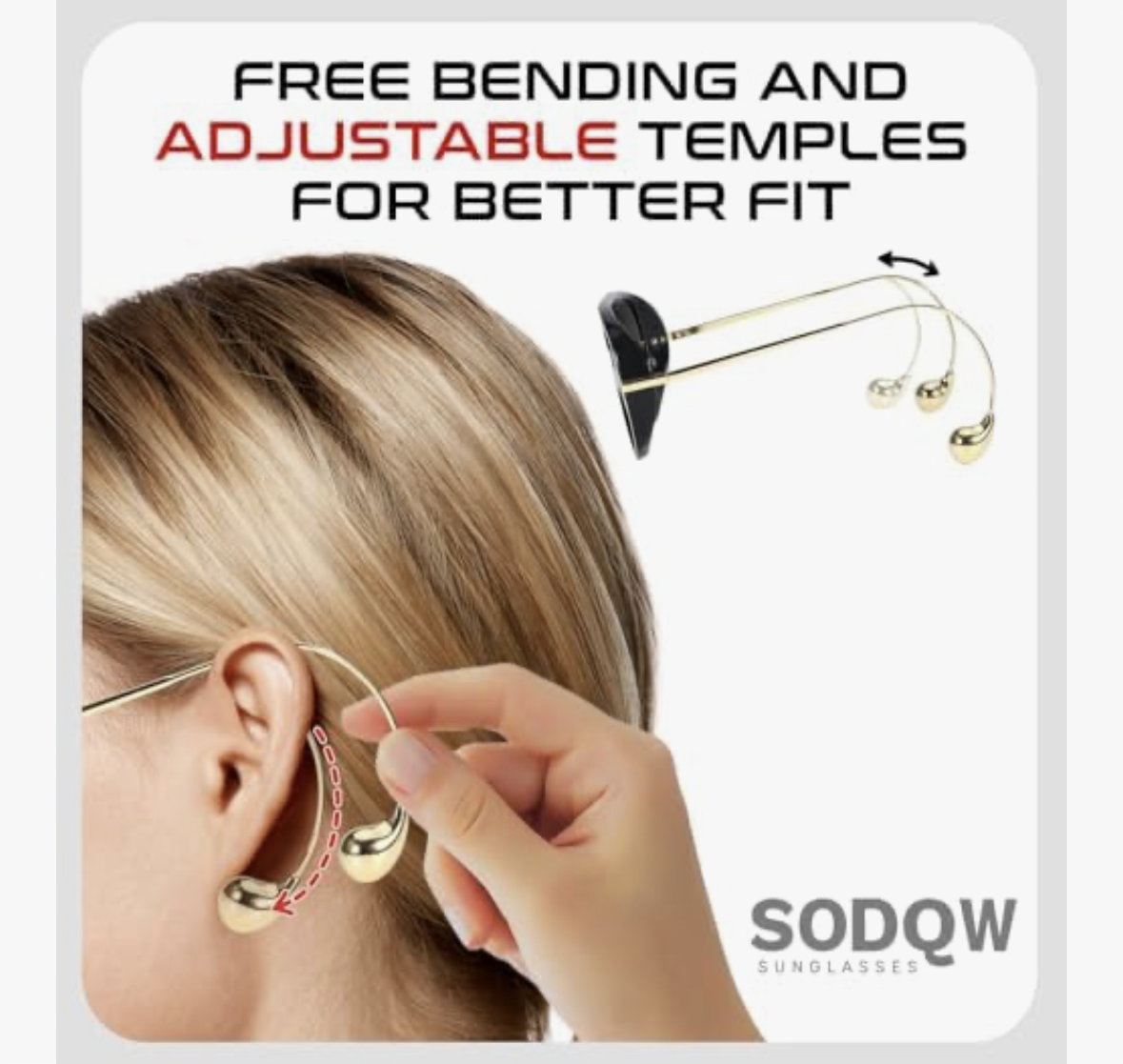 SODQW Aviator Sunglasses for Women With Earring Trendy Oversized Sun Glasses with Double Bridge 2025 Ladies Shades