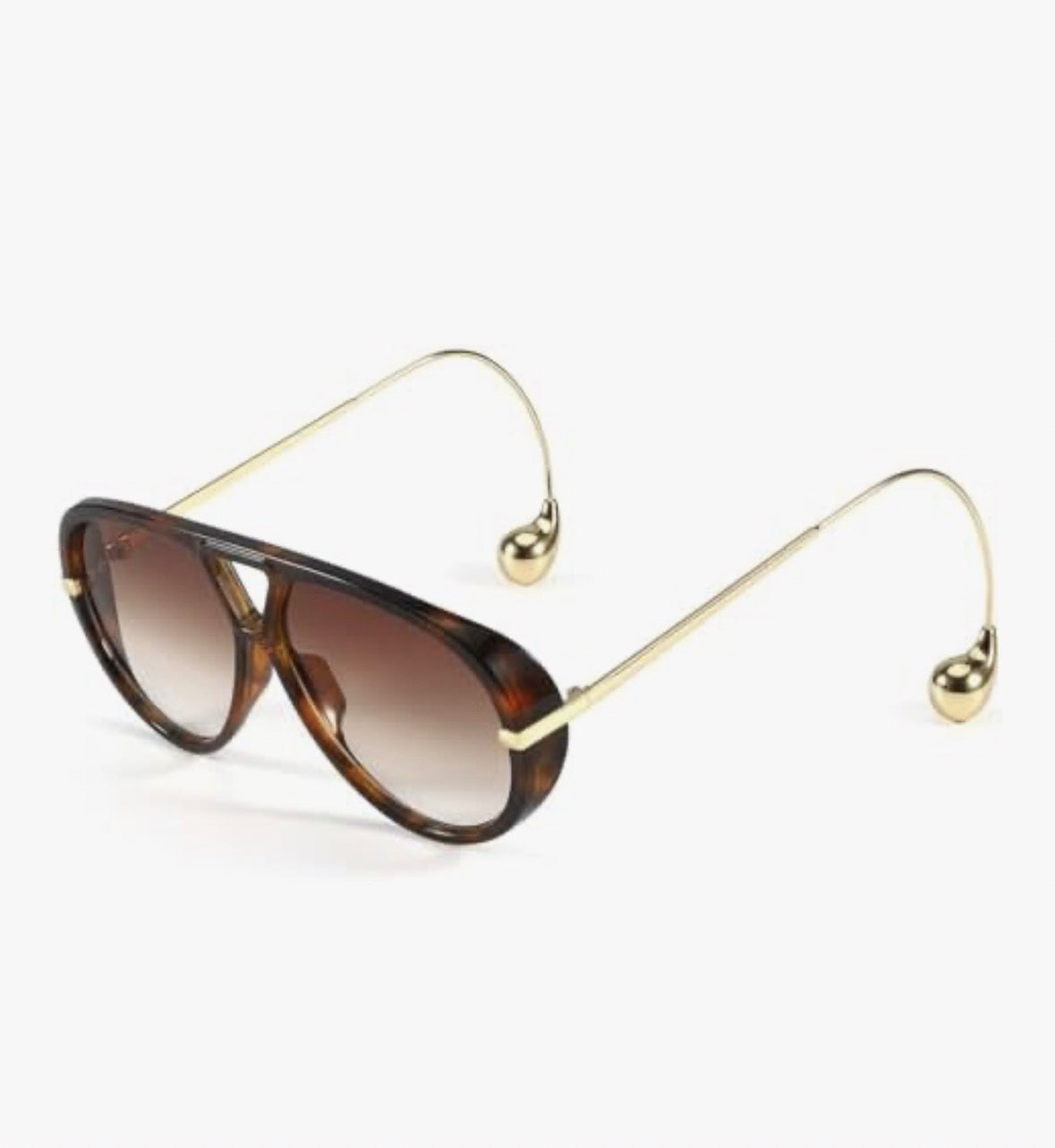 SODQW Aviator Sunglasses for Women With Earring Trendy Oversized Sun Glasses with Double Bridge 2025 Ladies Shades
