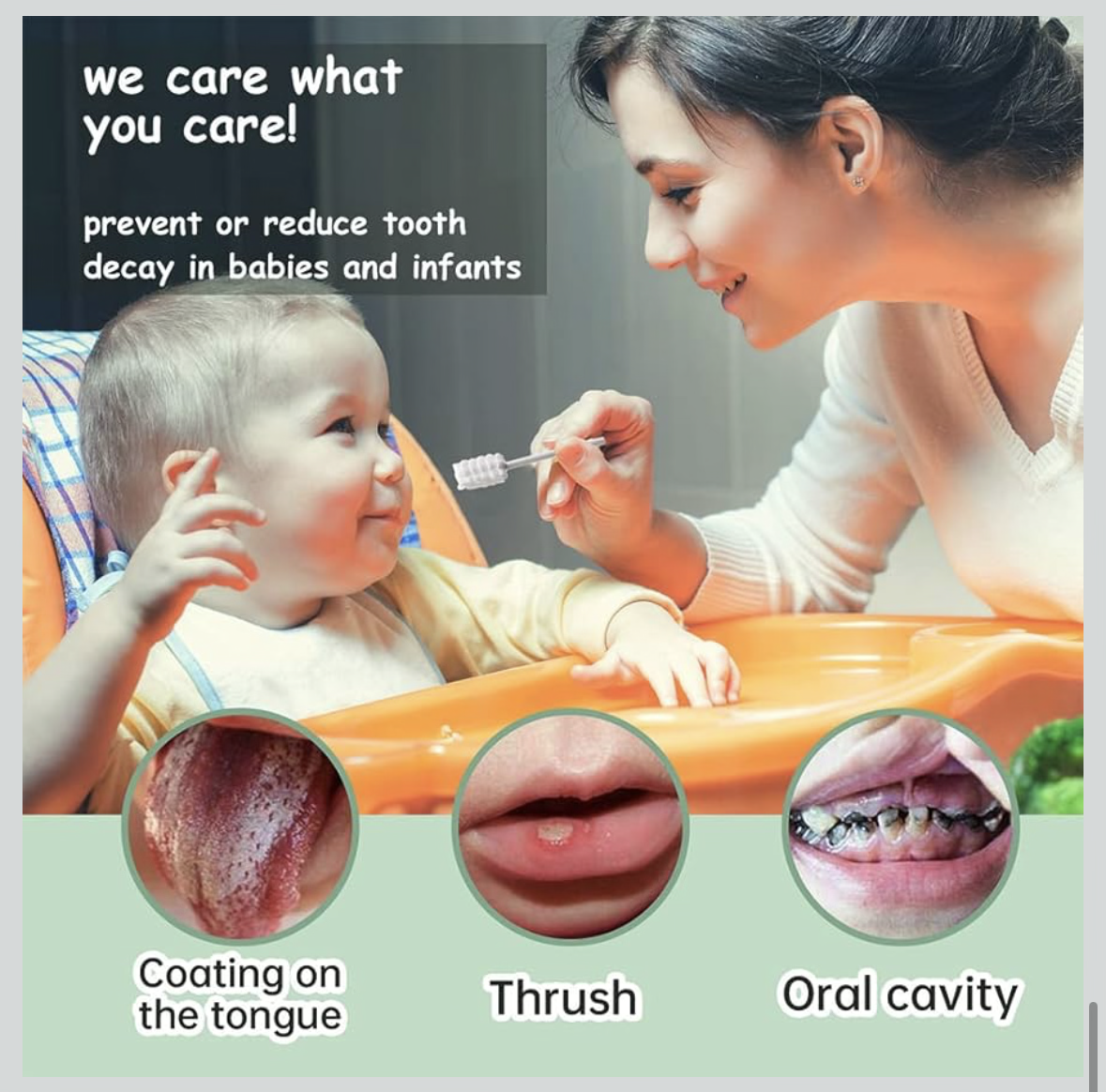 Mumoo Bear Baby Tongue Cleaner, Baby Toothbrush, Toothbrush Infant Upgrade Gum Cleaner Dental Care Supplies for Babies Soft Gauze for 0-36 Month Baby [60-Pack]