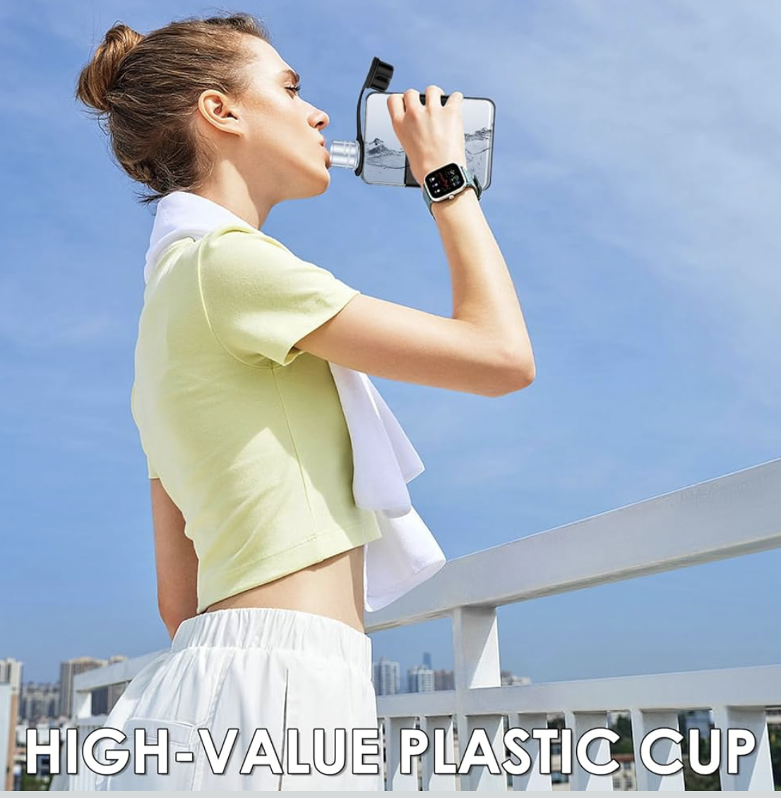 Flat Water Bottle Leak Proof Portable Slim Drinking Bottle Lightweight Large Capacity Slim Traveling Water Mug for Outdoor