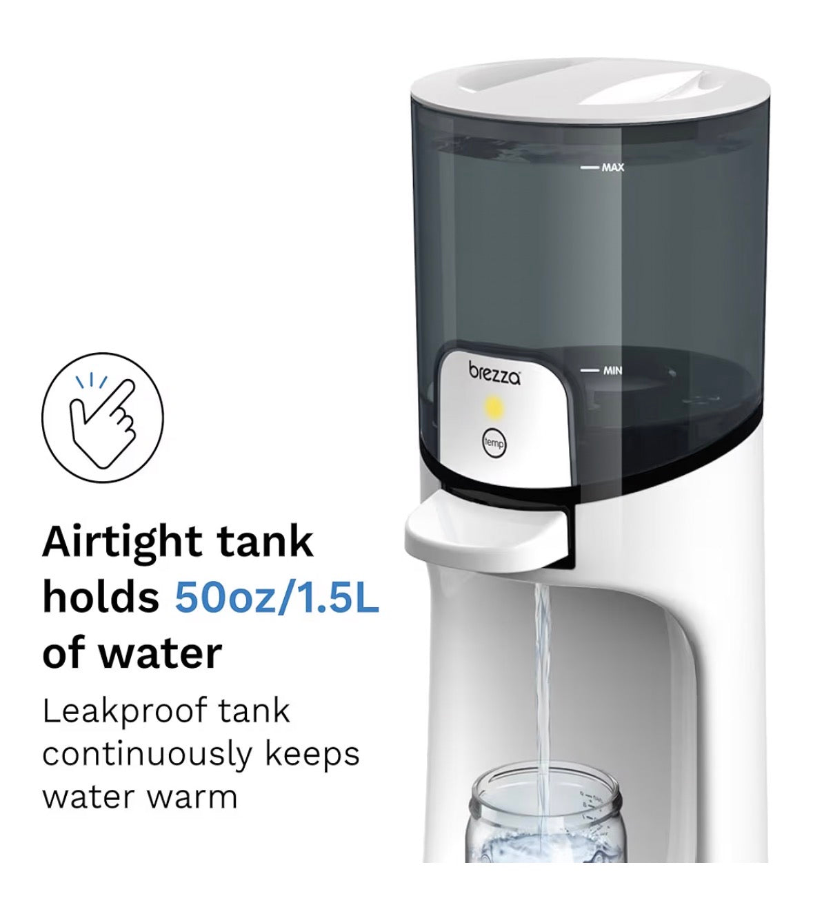 Baby Brezza Instant Warmer – Instantly Dispense Warm Water at Perfect Baby Bottle Temperature - Traditional Baby Bottle Warmer Replacement - Fast Baby Formula Bottles 24/7 – 3 Temperatures