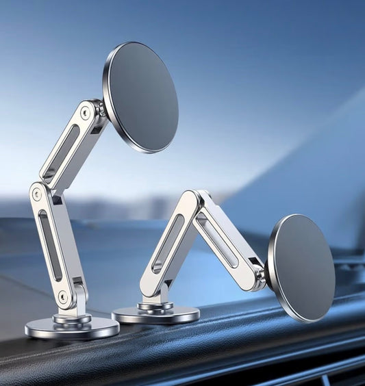 NALACAL Strong Magnetic Phone Holder for Car Phone Mount, Magnets Stand for iPhone 14 13 12 Pro Max Accessories Aluminum Alloy GPS Holder (Silver)