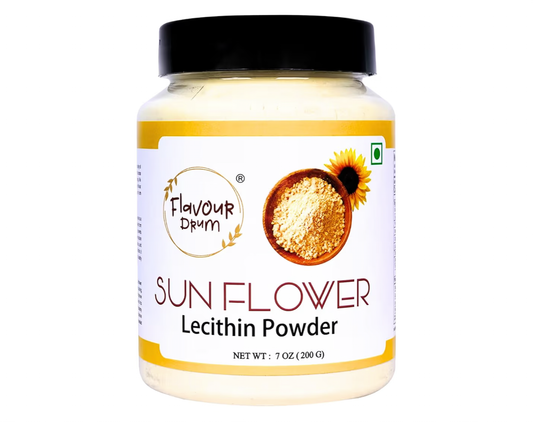 Flavour Drum Sunflower Lecithin Powder (7 oz / 200 g) | Non-GMO Natural Emulsifier | Soy-Free for Baking, Beverages, Smoothies & Chocolates