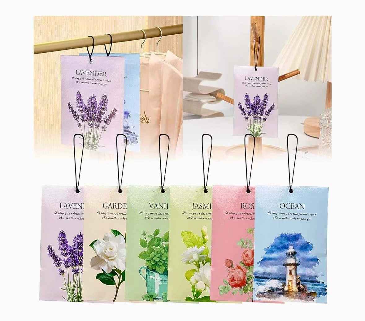 Azonee Flower Scented Sachets Air Freshener Bags 12 pieces