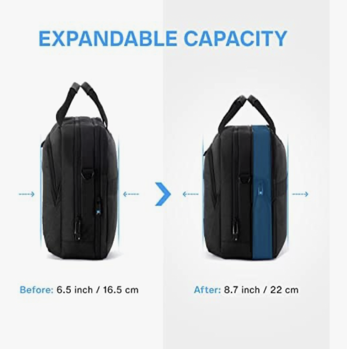 17.3 Inch Laptop Bag (Unisex Adults), Expandable Briefcase for Men Women Anti-Theft Computer Bag
