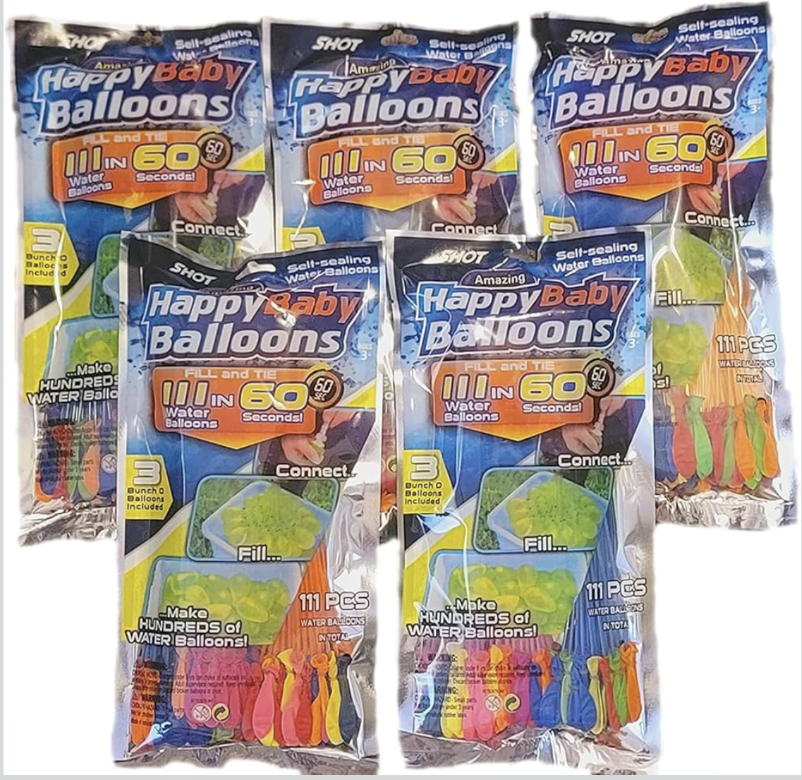 SKY-TOUCH Colorful Water Balloons Rapid Filling Self Sealing, Easy Fill for Outdoor Family, Party, Friends, Children Summer Fun (333pcs/bag)