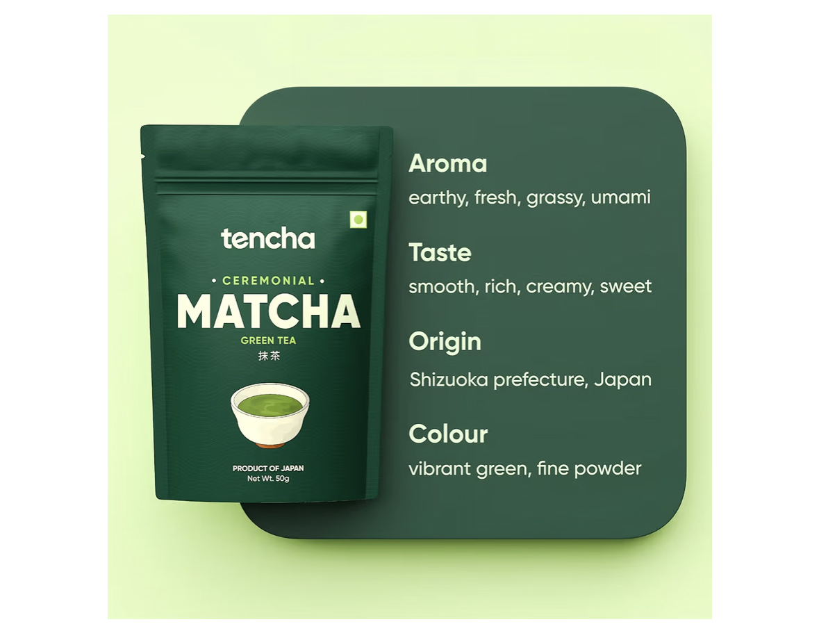 Tencha Ceremonial Matcha | Japanese Matcha Green Tea Powder | Sourced from Shizouka, Japan | Vegan | No Artificial Sweeteners | 50 GM,