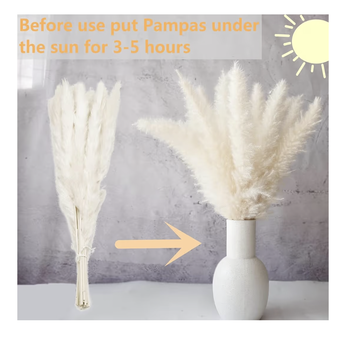 110 Pcs Dried Pampas Grass Bouquet, Bunny Tails & Pampas Grass, Brown & White, Boho Home Decor, Wedding & Party Decorations