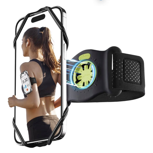 BONE Running Phone Armband Holder, Phone Holder for Jogging, Adjustable Band, Quick Release Sports Armband for iPhone 16 15 14 13 12 Samsung Galaxy, Fits 4.7"-7.2" Phone-Run Tie Connect Kit 2 Magnetic