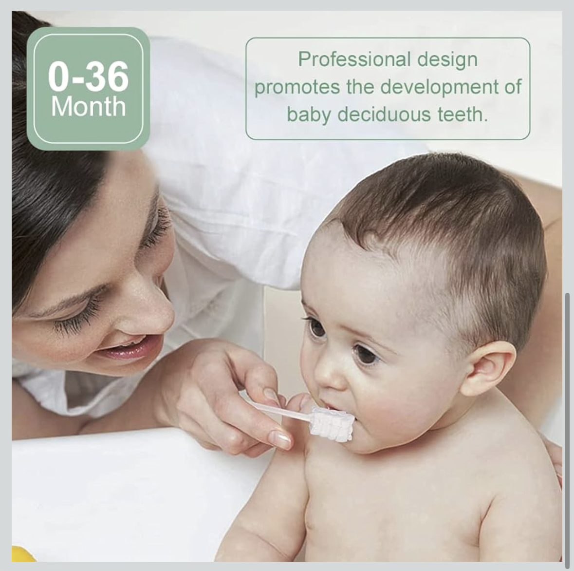 Mumoo Bear Baby Tongue Cleaner, Baby Toothbrush, Toothbrush Infant Upgrade Gum Cleaner Dental Care Supplies for Babies Soft Gauze for 0-36 Month Baby [60-Pack]