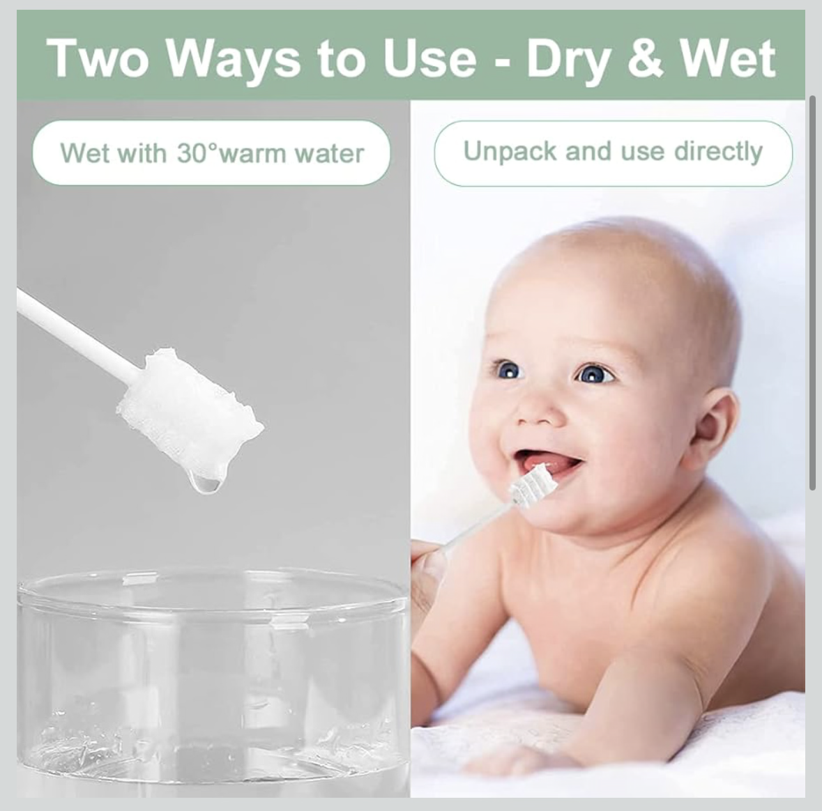 Mumoo Bear Baby Tongue Cleaner, Baby Toothbrush, Toothbrush Infant Upgrade Gum Cleaner Dental Care Supplies for Babies Soft Gauze for 0-36 Month Baby [60-Pack]