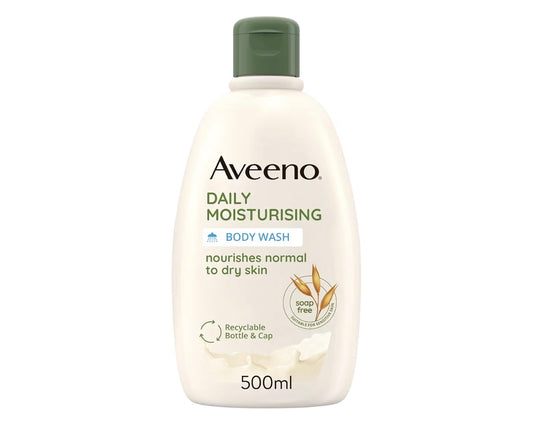 Aveeno Daily Moisturising Body Wash, With Soothing Oat, Suitable For Sensitive Skin, Gently Cleanses and Nourishes, Soap-Free, Lightly Scented, 500ml