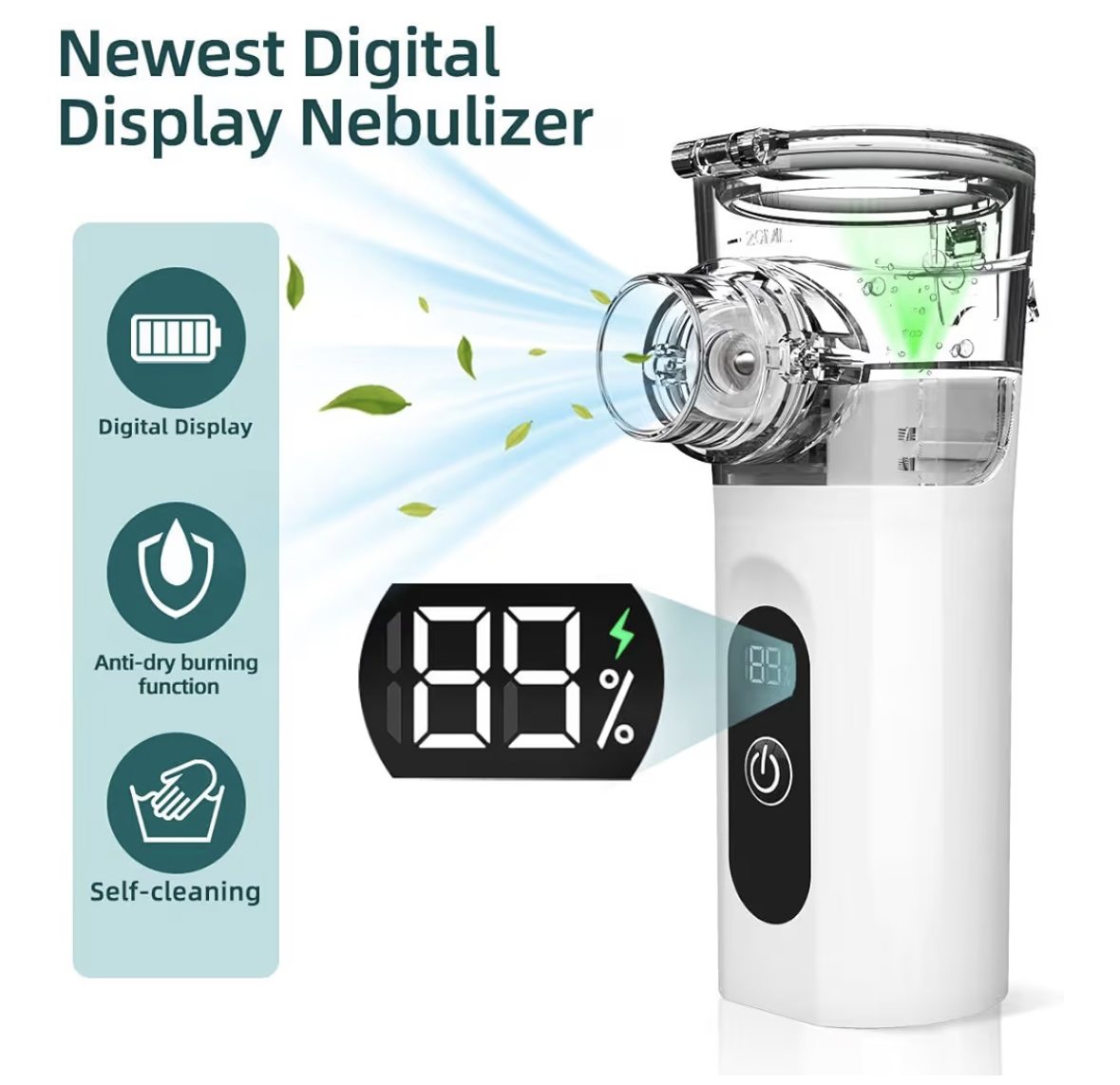 Portable Mini Vaporizers, Handheld Travel Steam Compressor Machine Humidifier Cool Mist Inhaler for Adults & Kids, 800 mAh large capacity