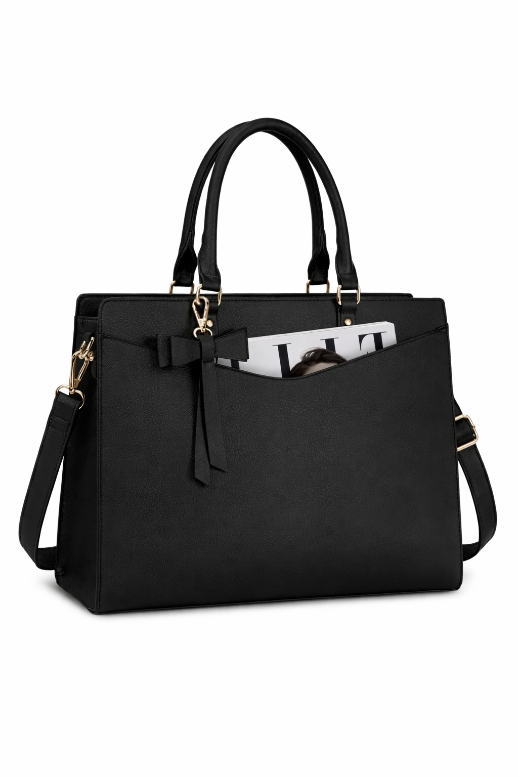 Laptop Bag for Women 15.6 Inch Waterproof PU Leather Tote Bag Business Office Work Bag Briefcase Computer Tote Bag