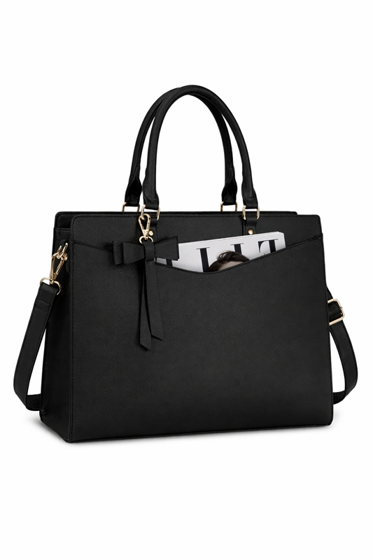 Laptop Bag for Women 15.6 Inch Waterproof PU Leather Tote Bag Business Office Work Bag Briefcase Computer Tote Bag