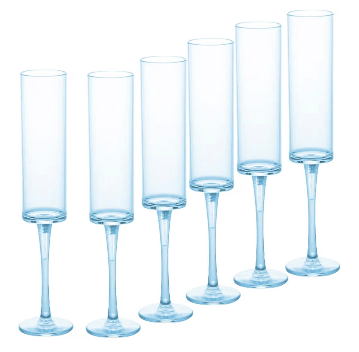 6 Pack Plastic Champagne Flutes, 5.5 Oz Reusable Acrylic Goblets, Unbreakable Disposable Cocktail Glasses, Elegant Party Drinkware for Weddings, Anniversaries & Celebrations (Clear)