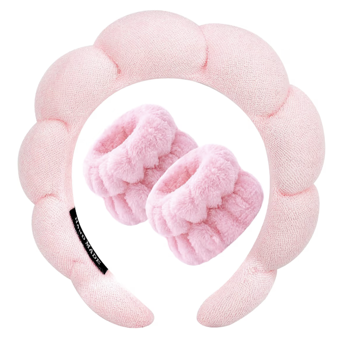 Zkptops - Spa Headband - Face Wash, Makeup, Skin Care - Soft Bubble Terry Headband for Women Girls Hair Accessories Padded Non-Slip Hair Accessories - (Pink)