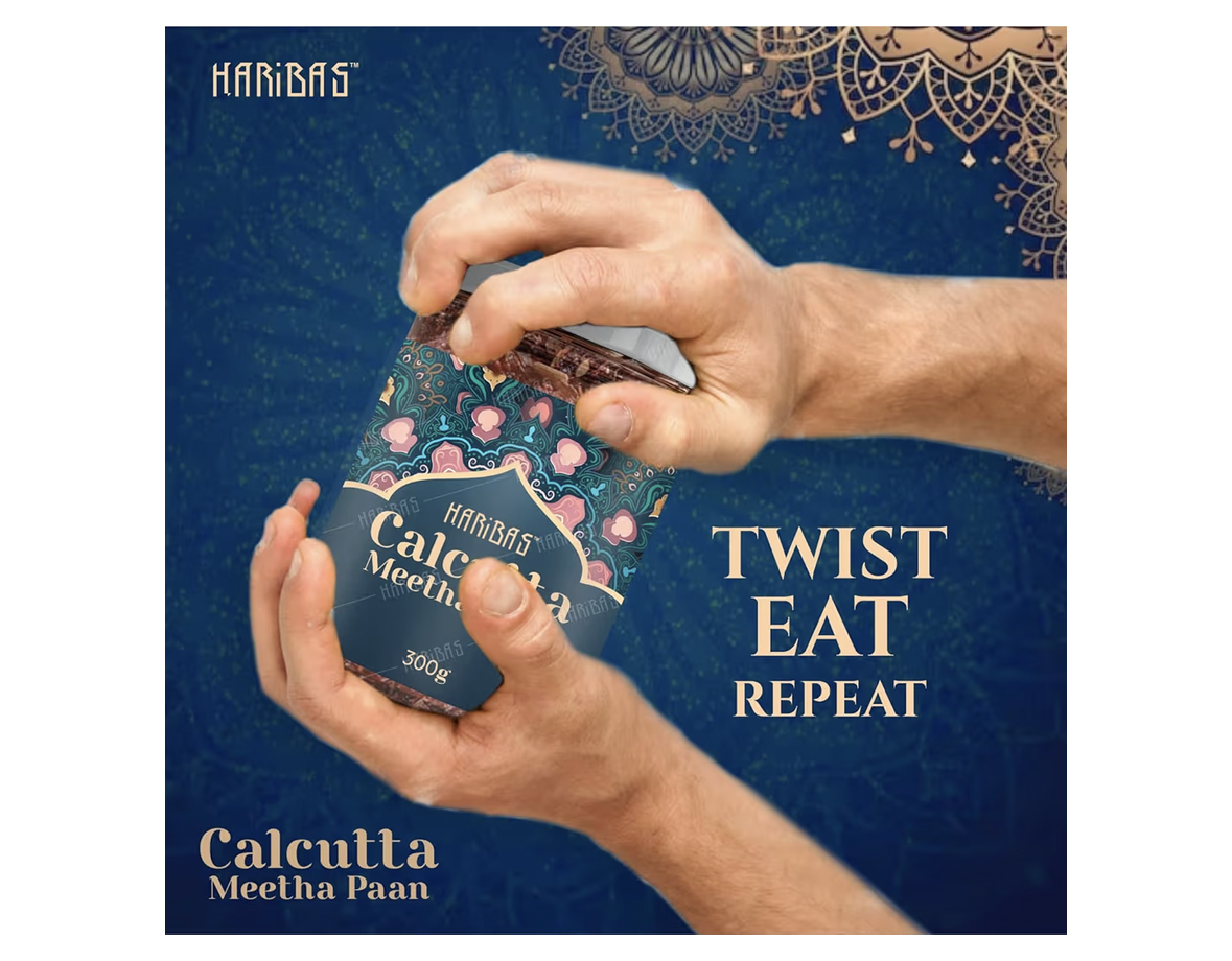 HARIBAS Premium Calcutta Meetha Paan 300gm, Without Supari | Dry Paan Digestive, After-Meal Snack | Sweet Paan Hygienically Packed Traditional Mukhwas, Mouth Freshener