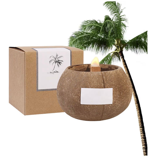Handmade Coconut Candle - Natural Soy Wax Scented with Wooden Wick, Hand-Poured Aromatherapy Candle