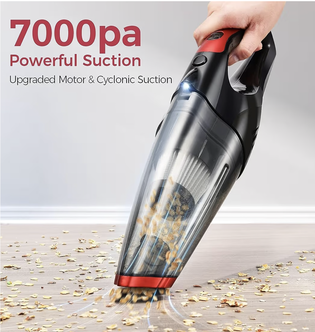 SWIFT Handheld Car Vacuum Cleaner Cordless, Portable Car Vacuum Cleaner with LED Display, Rechargeable Mini Dust Buster for Car, Home, Office Cleaning